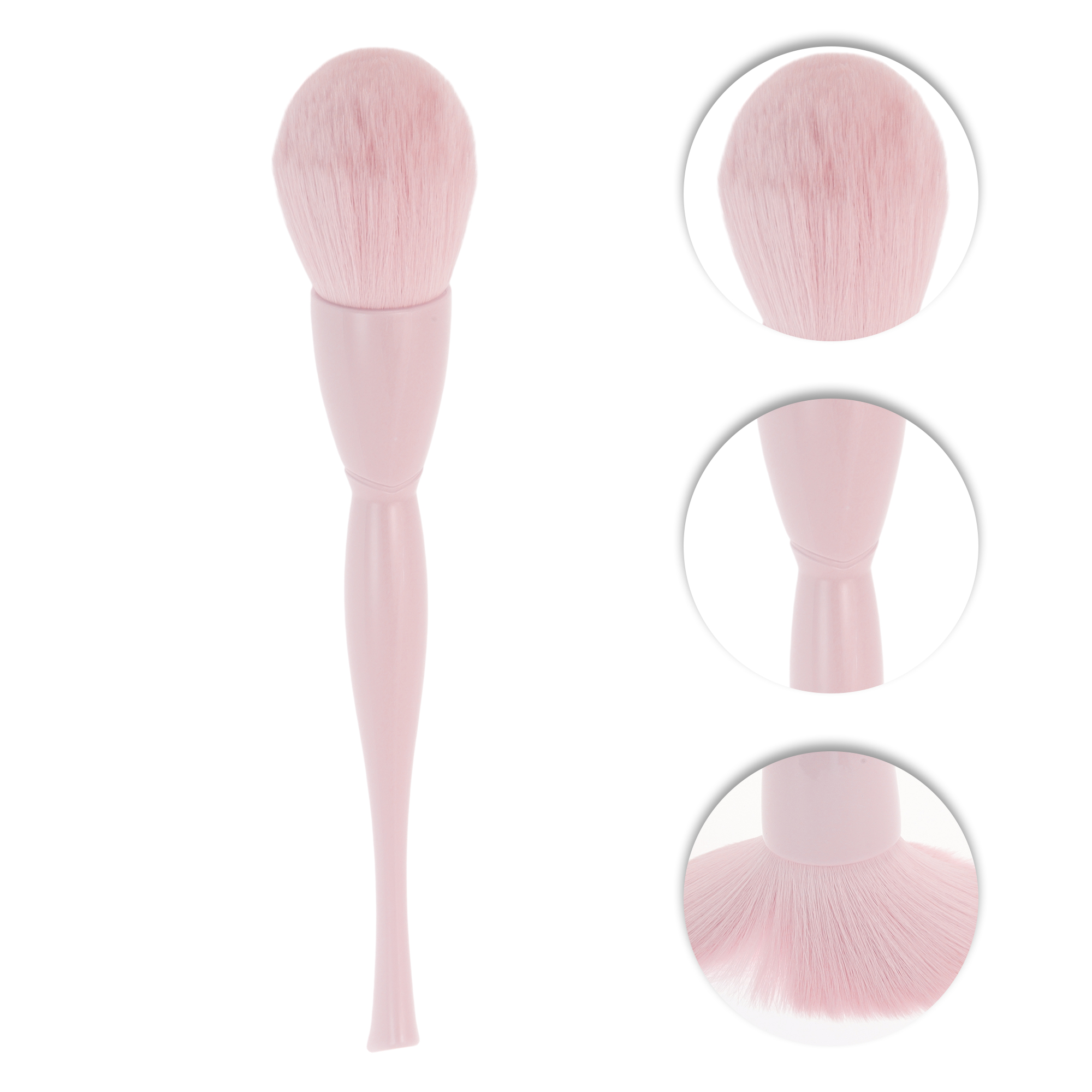 Unique Bargains 1 Pc Fluffy Makeup Brush for Daily Makeup Application Light Pink