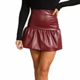 thumbnail image 1 of Moda para mujer Vestido de color sólido Cintura alta Paquete sexy Falda a la cadera Falda con diseño de arrugas irregulares Wmkox8yi FGJ1095, 1 of 3