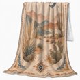 thumbnail image 2 of Southwestern Desert Arch Cactus Art, Peaceful Mountain Lake Scene, Warm Flannel Blanket for Cabin and Lodge with Detailed Artwork, Outdoor Lovers Camping Gift, Artistic Home Decor, 2 of 9