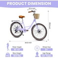 thumbnail image 7 of DEYGIA 24 inch Kids Bike, Cruiser Bike for Girls, 7 Speed Kids' Bicycles with Rattan Basket and Adjustable Seat, Lightweight Step Bike for Girls, 7 of 7