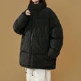 thumbnail image 2 of Vedolay Women's Coat Hooded Thickened Long Jacket Winter Warm Maxi Parka Coat Black,L, 2 of 4