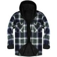 thumbnail image 2 of BXINGOHAI Men's Long Sleeve Sherpa Lined Shirts Outdoor Warm Flannel Plaid Jacket Button Down Fleece Coats Green M, 2 of 6