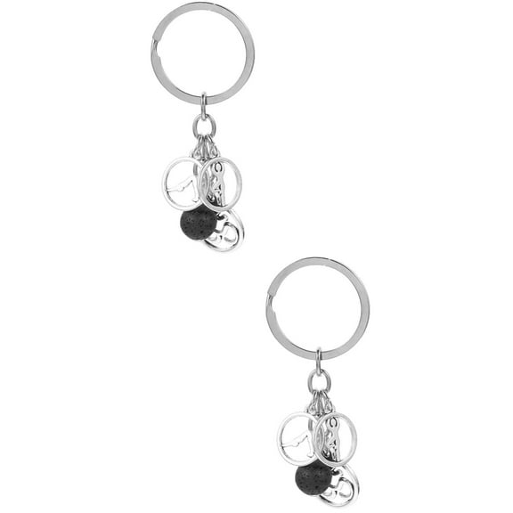 unbranded 2pcs Alloy Yoga Keychain Pendant Keychain Hanging Ornament Key Ring Decor Meditation Gift for Women