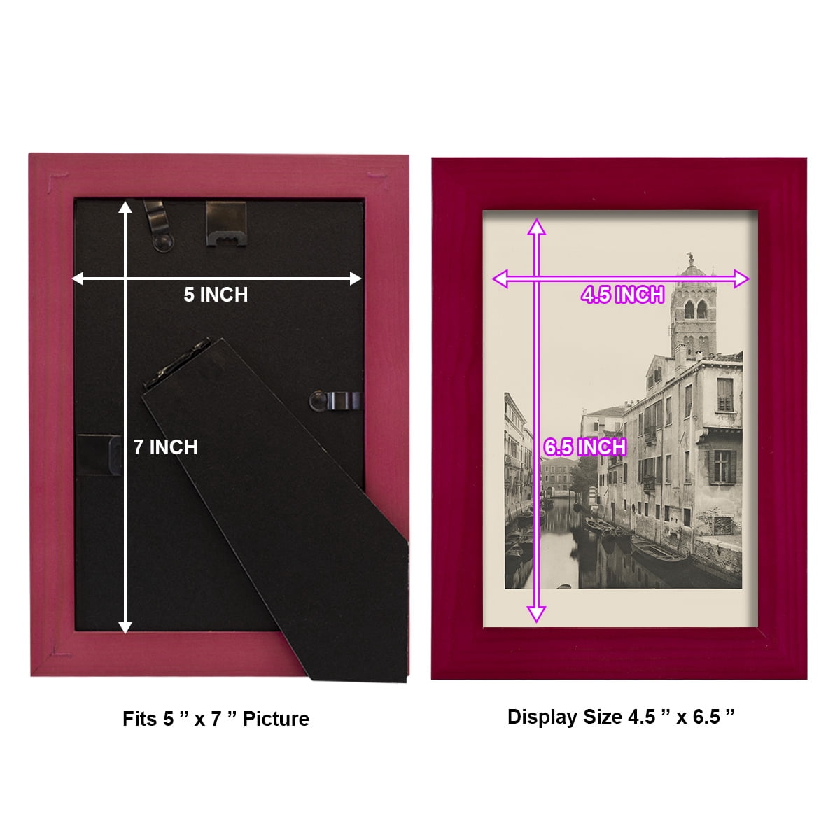 Vintage Views of Venice VII - Framed Print w/glass - Cherry Red