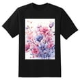 thumbnail image 2 of Plus Size Shirt for Women Black Tops for Women Short Sleeves Shirt for Women Flower4 T Shirt Crewneck Shirt for Women 2XL, 2 of 5