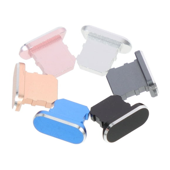 6pcs Charging Port Metal Plugs Dustproof Port Plugs Compatible with iPhone
