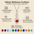 thumbnail image 2 of VEEDOFA January Birthstone Necklace for Women, 12 Month Round Cut Infinity Pendant, Silver Plated Tone Birthday Jewelry Gift, 2 of 9