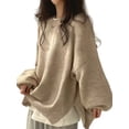 thumbnail image 2 of Women'S Long Sleeve Crewneck Jumper with Side Slit, Casual Soft Ribbed Knit Fall Winter Pullover Sweater, 2 of 8