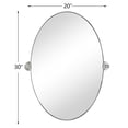 thumbnail image 5 of TEHOME Aura Brushed Nickel Oval Bathroom Mirror, 20x30 inches, Stainless Steel framed, Pivoting, 5 of 6