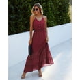 thumbnail image 3 of Vestido PRETTYGARDEN XL Maxi Rojo Vino con Tirantes Finos, 3 of 4
