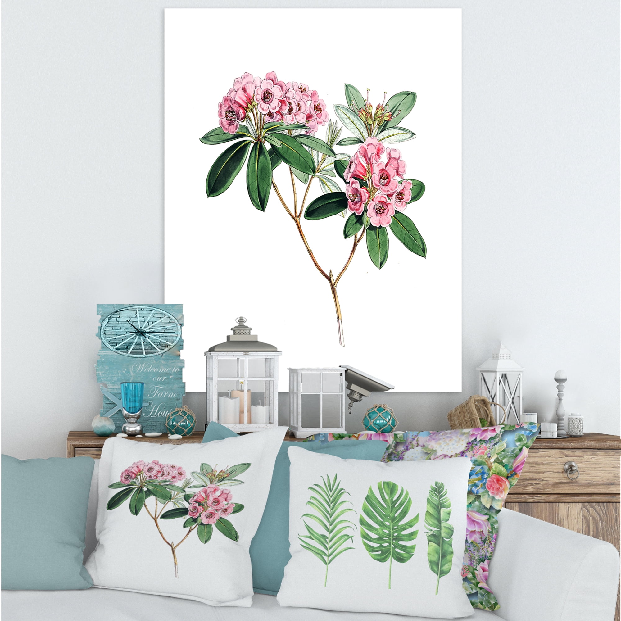 Designart ' Ancient American Flora II ' Traditional Canvas Wall Art Print