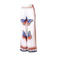 thumbnail image 2 of Mialoley Women Clothes Set, White Butterfly Printed Pattern Tops and Long Pants, 2 of 9