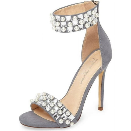 

Lauren Lorraine Sizzle Grey Pearl & Gem Embellished High Heel Two Piece Sandals (Grey Pearl 7)
