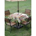 thumbnail image 4 of Outdoor Tablecloth with Umbrella Hole for Patio/Picnic/Party/Camping, Spring Floral Waterproof Table Cloth Square Cover Washable, Watercolor Lavender Daisy Butterflies Botanical (60"x 60"), 4 of 8