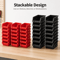 thumbnail image 2 of Wall Mount Storage Bins, Parts Organizer, 30-Piece Red and Black for Garage,Screws, Nuts, Bolts, Small Hardware Parts, 2 of 10