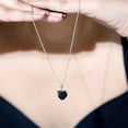 thumbnail image 5 of Rosec Jewels 3.5 CT Heart Shaped Black Spinel Solitaire Pendant Necklace for Women, 14K White Gold, 5 of 7