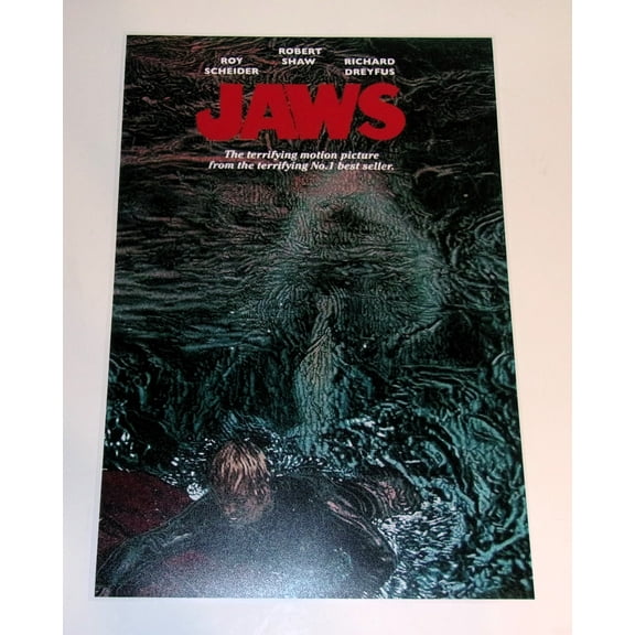 JAWS Film Steven Spielberg 1975 Alternate Poster - 50th Anniversary 19"x13" Shark Jaws