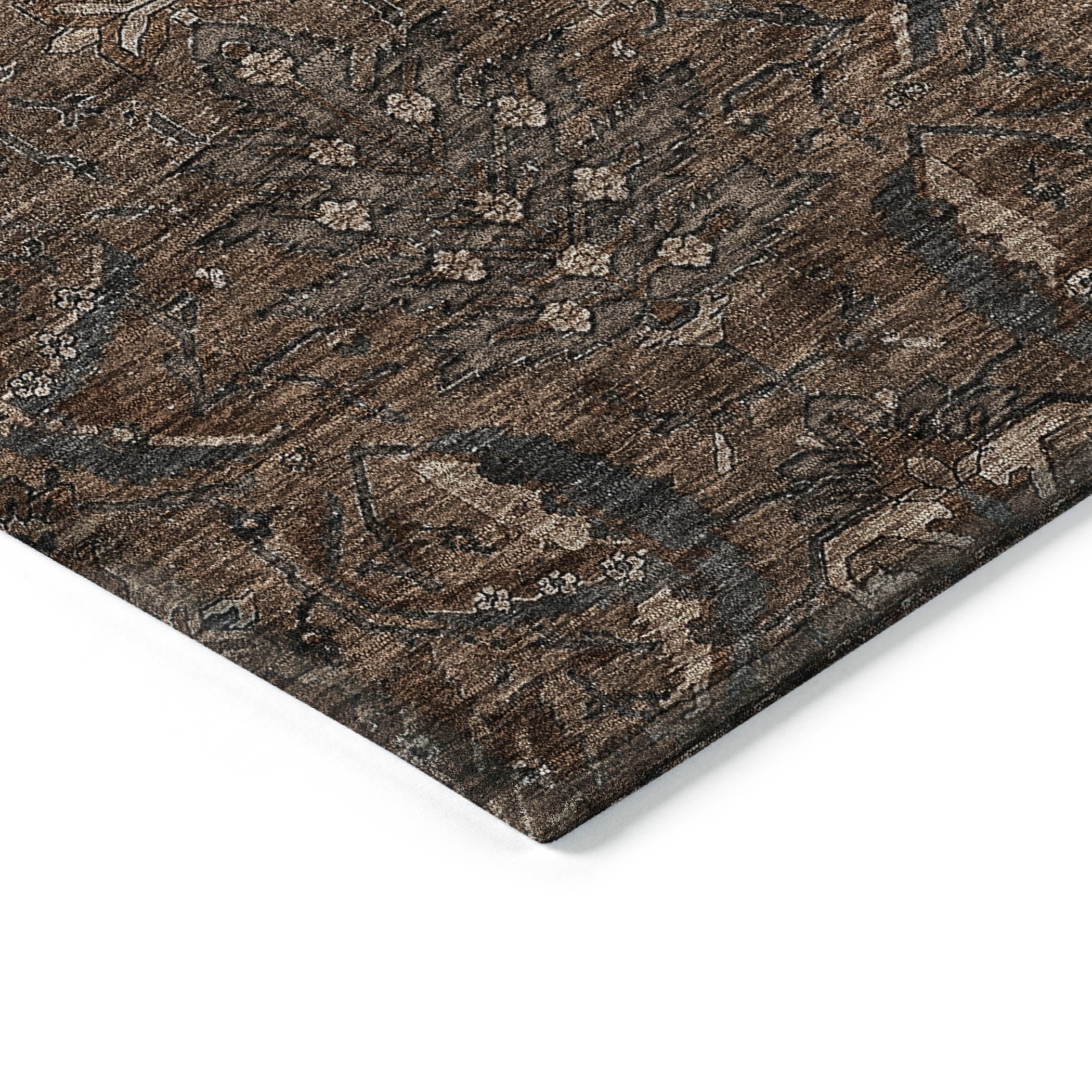 Addison Rugs Chantille Indoor/Outdoor Transitional Damask Fudge Washable Rectangle Rug, 8' x 10'