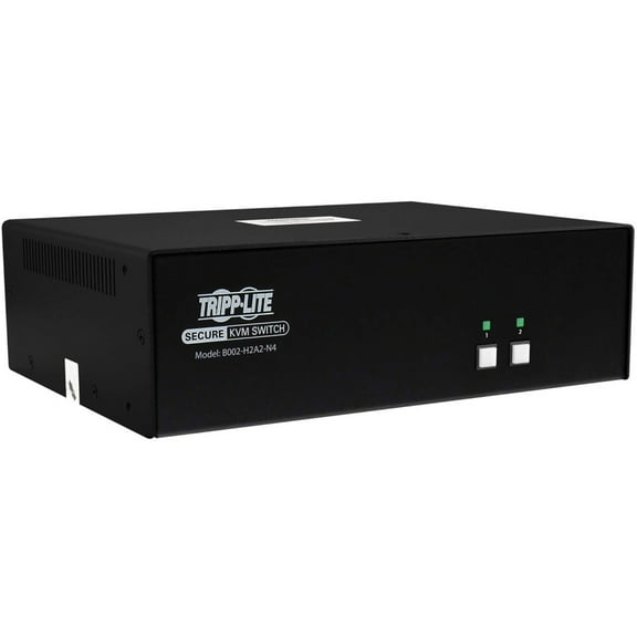 Tripp Lite by Eaton Secure KVM Switch, 2-Port, Dual Head, HDMI to HDMI, 4K, NIAP PP4.0, Audio, TAA - 2 Computer(s) - 1 Local User(s) - 3840 x 2160 - 50 Hz, 60 Hz - 4 x USB - 6 x HDMI - TAA Compliant