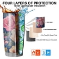 thumbnail image 7 of 20 Oz Pioneer Flower Coffee Tumbler Double Wall Insulated Stainless Steel Water Bottle | Metal Reusable Thermoses Flask with Cup Cap | Leak & Sweat Proof with Anti-Dust Lid, 7 of 7