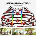 thumbnail image 4 of Uemuo Ladybugs on Black and White Striped1 Pattern Women's Hoodie with Eye-catching Drawstrings- Casual Pullover Hoodie with Kangaroo Pocket, Stylish Hooded Sweatshirt-Medium, 4 of 7