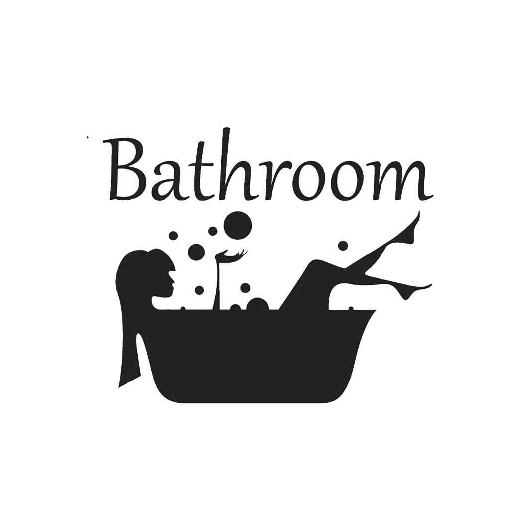 Bathroom Bathing Tub Door Sticker PVC Removable Sticking Decal Shower