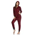 thumbnail image 3 of ANLIQI Couples Matching Christmas Pajamas Sets Hooded Fleece Zipper Plaid Pjs Set Union Suits Soft Warm Jumpsuit(Womens, DR, S), 3 of 8