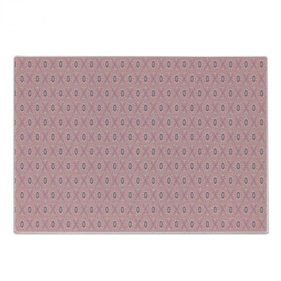 Boho Cutting Board, Continuous Floral Sun Like Motif Folk Art Inspired Repetition, Decorative Tempered Glass Cutting and Serving Board, in 3 Sizes, by Ambesonne