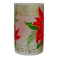 thumbnail image 5 of Northlight 10" Hand-Painted Red Poinsettias and Gold Flameless Glass Christmas Candle Holder, 5 of 6
