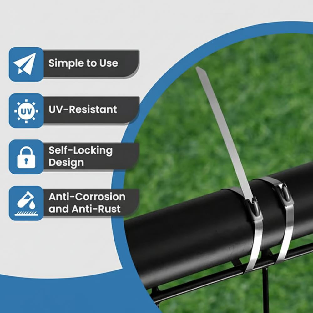 Metal Zip Ties Cutter, 2026 NEW Stainless Steel Cable Tie Tool with Tensioning Installation Cutting Tool for Self-Locking Stainless Zip Ties Tools, for Cable Management, Fencing, Exhaust Repair