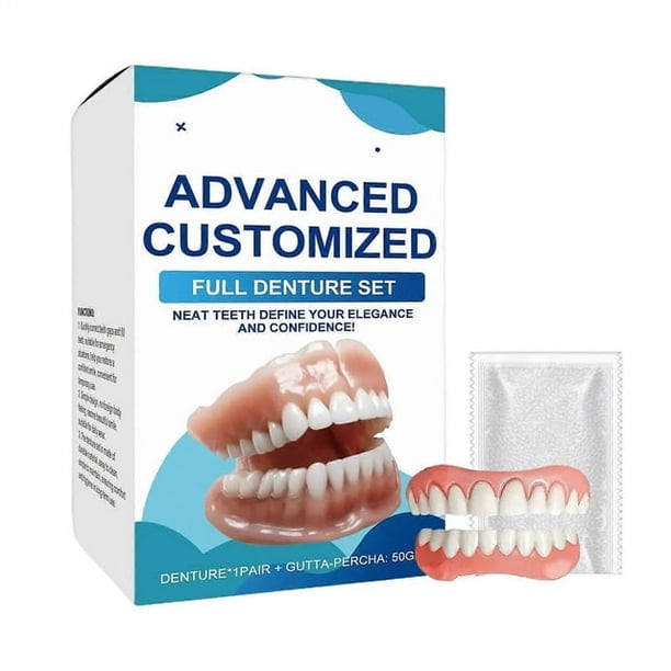 Juego de prótesis dentales completas Perfect Fit para hombres y mujeres, prótesis dentales superiores e inferiores.