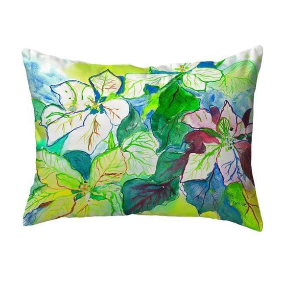 11 x 14 in. White Poinsettia Small No-Cord Pillow