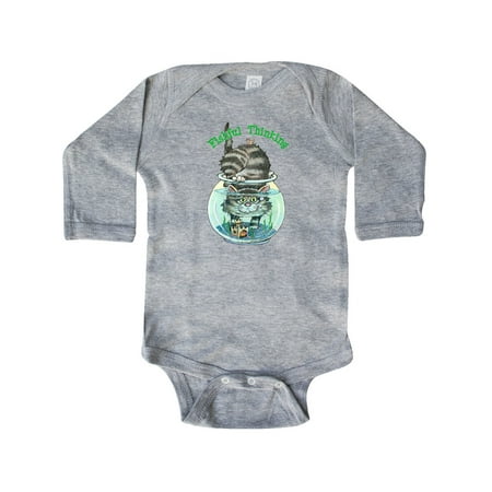 

Inktastic Fishful Thinking Cat in Fish Bowl Gift Baby Boy Long Sleeve Bodysuit