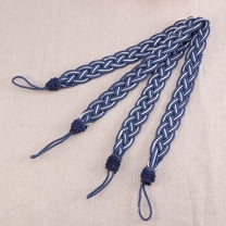 Soimiss 2Pcs Blue Buckle Tiebacks Knitted Holdback for Medium Curtains