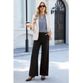 thumbnail image 3 of SHEWIN Blouses for Women Dressy Casual Short Sleeve V Neck Button Down Shirts Pleated Summer Business Office Work Tops, 3 of 10