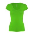 thumbnail image 5 of Bozzolo Women's Plain Basic V Neck Short Sleeve Cotton T-Shirts - RT1010V, 5 of 10