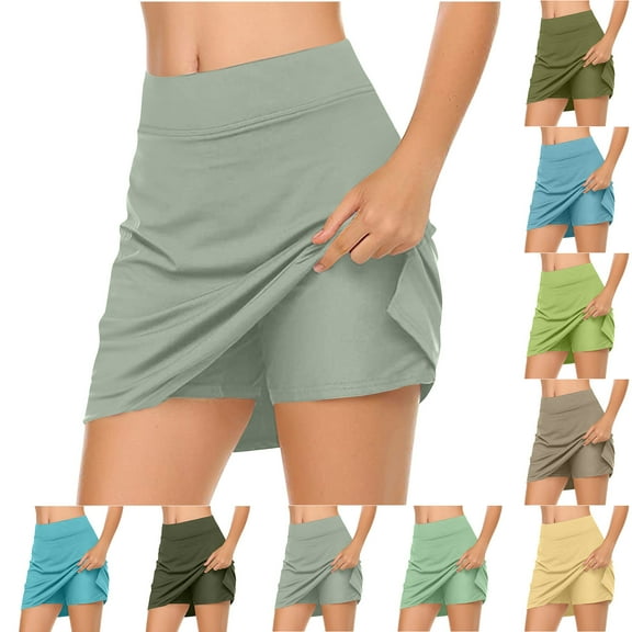 Xunlbb Womens Shorts Culottes for Women Women's New Color Mid-waist Skirt Pants Sports Casual Shorts Bottoming Skirt Pants S-2XL on Clearance