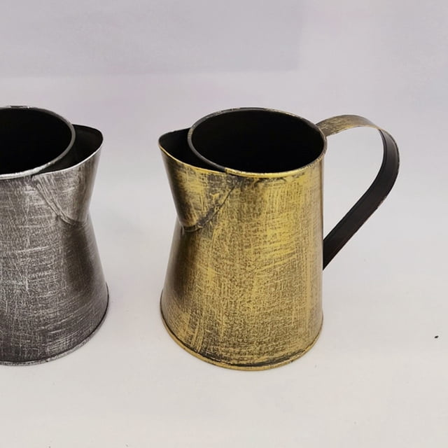 Milisten Plant Holder Metálico Dorado Para Con Estilo Retro Y Asa Cómoda