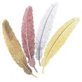 thumbnail image 1 of 4pcs Decorative Reading Bookmarks Plumage Shaped Page-marker for Students Teachers, 1 of 4