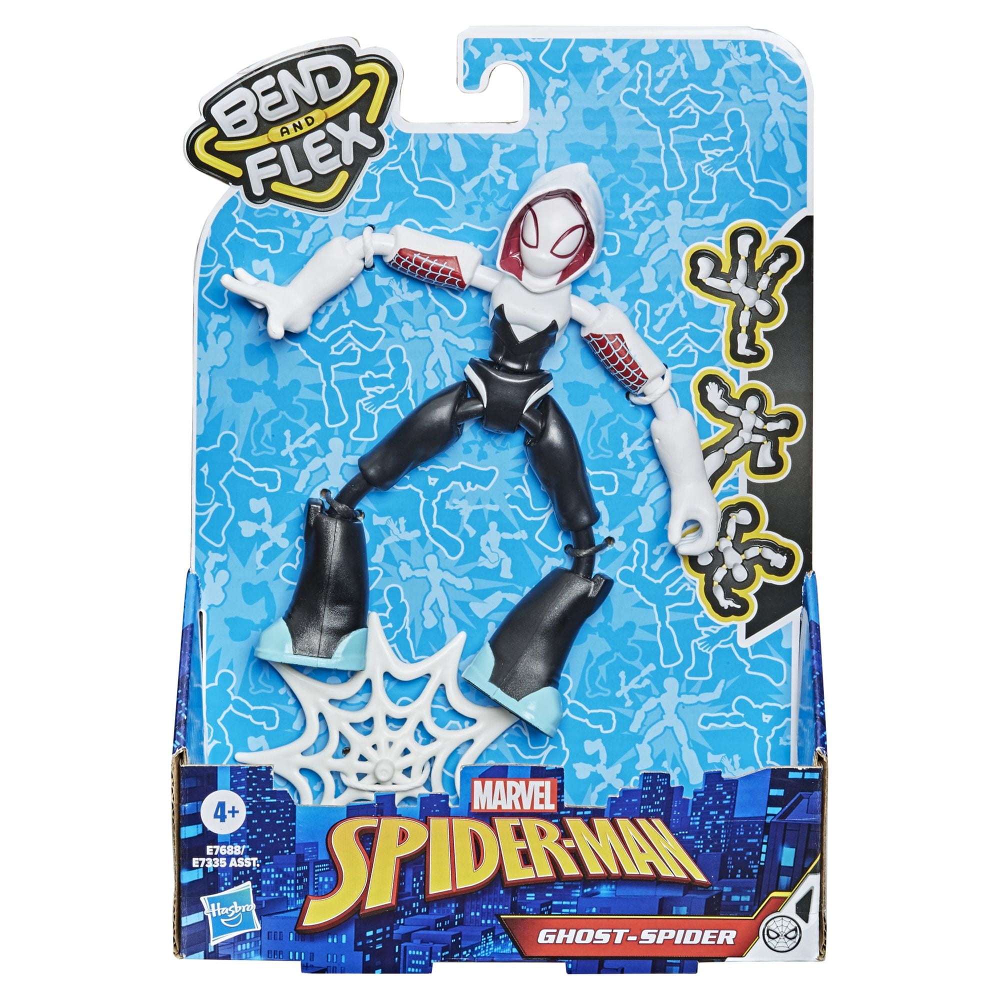 Marvel Spider-Man Bend and Flex 6-In Ghost-Spider, with Web Accessory