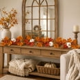 thumbnail image 7 of Halloween Sale Clearance!Fall Decorations for Home, Fall Artificial Maple Leaf Garland Thanksgiving With Pumpkins For Fireplace Mantel Door Decor, 7 of 7