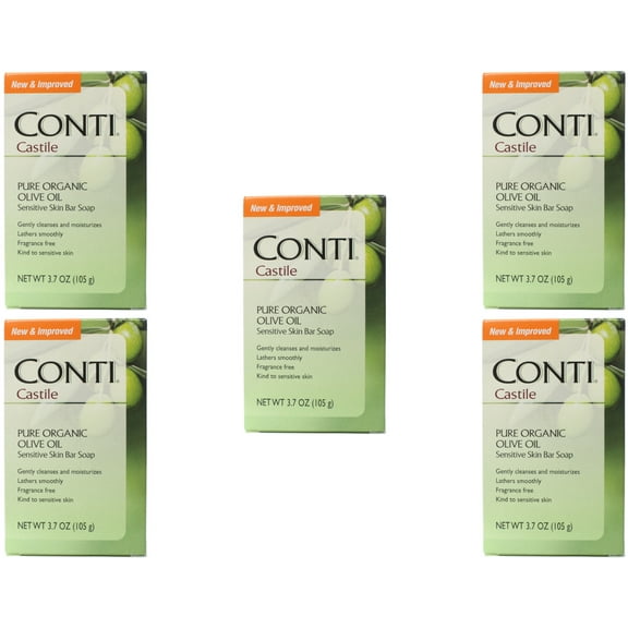 5 Pack - Conti Castile Olive Oil Soap 3.7oz Each