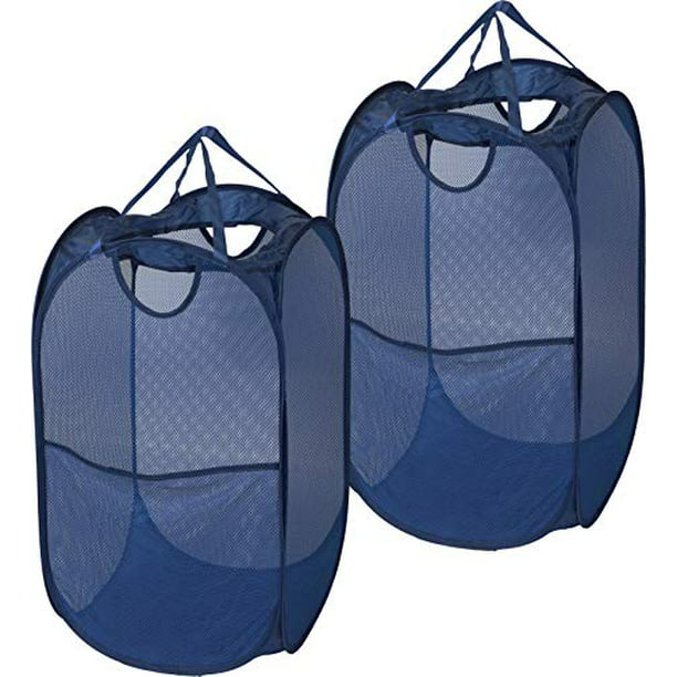 2 Pack - SimpleHouseware Mesh Pop-Up Laundry Hamper Basket with Side ...