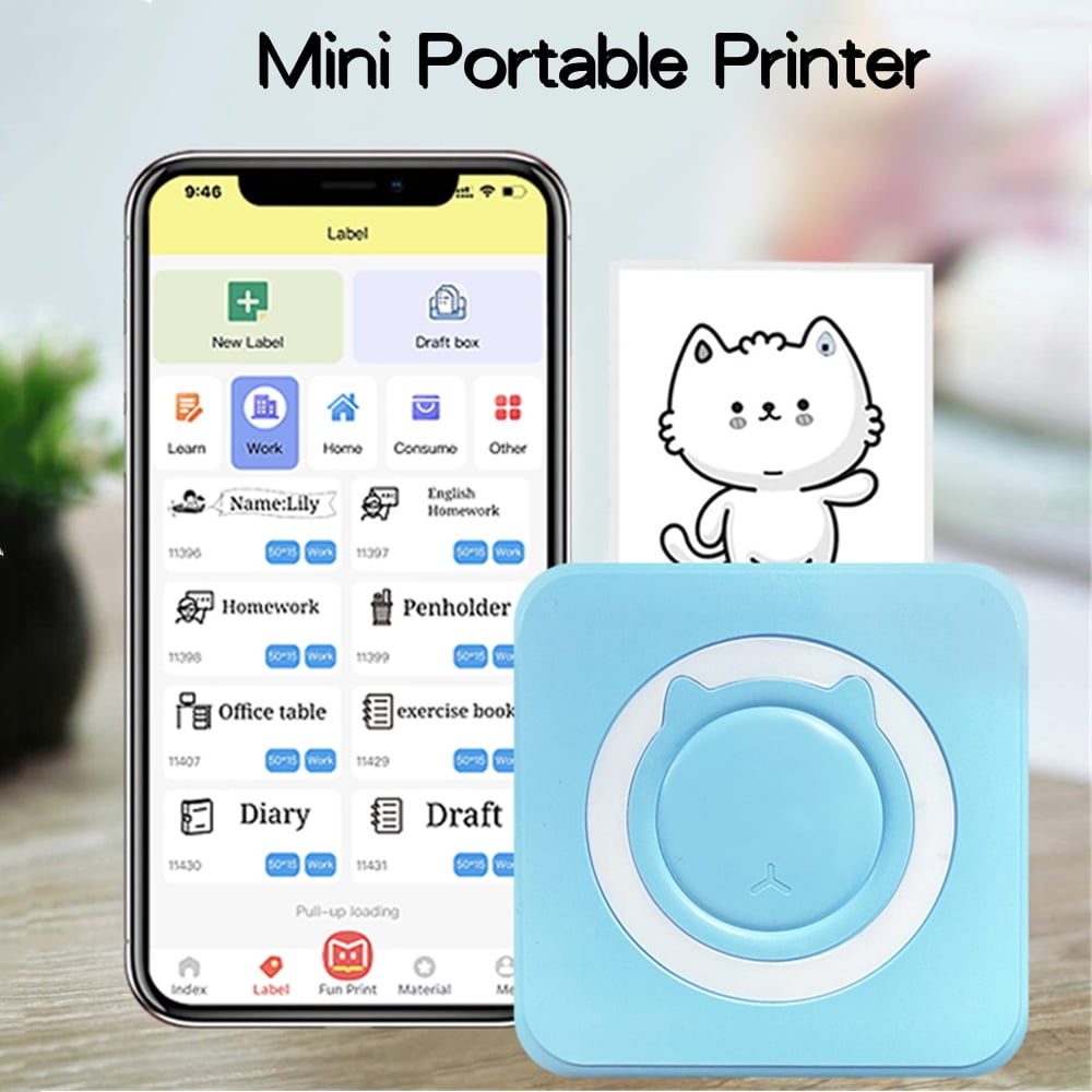 RyhamPaper Pocket Size Wireless Photo Printer Set, Multicolor