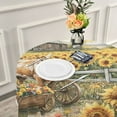 thumbnail image 6 of YAZAOO Round Tablecloth Cow Sunflowers Barn and Cart Pattern Tableclothes, 6 of 8