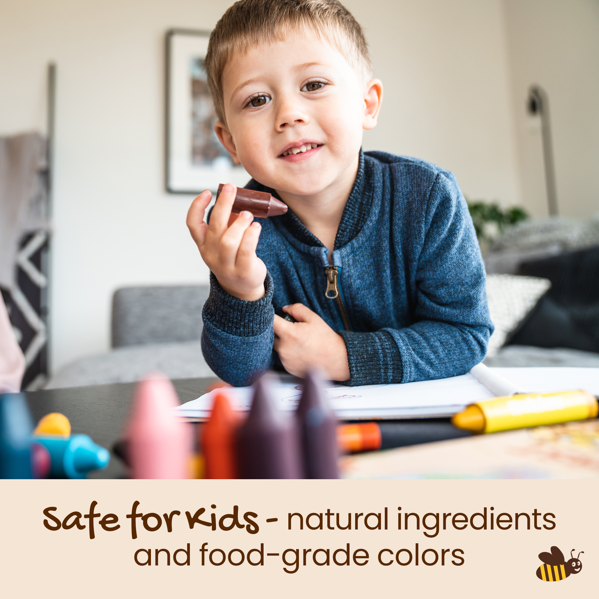 Honeysticks 100% Pure Beeswax Crayons (12 Pack) - Non Toxic Crayons Handmade with Natural Beeswax and Food Grade Colours - Child / Toddler Safe, Easy to Hold and Use - Sustainably Made in New Zealand - image 5 of 6