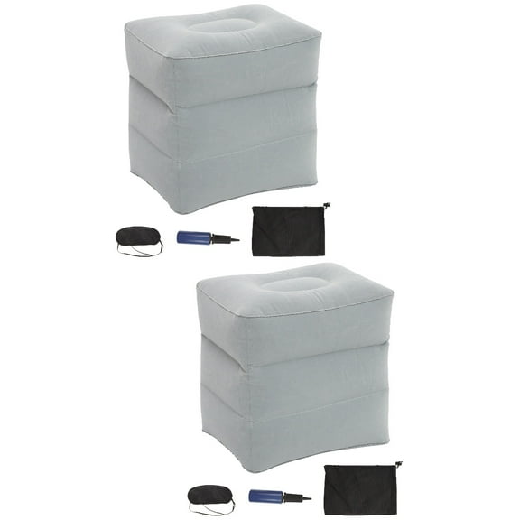 2 Sets  Airplane Footrest Airplane Bed Inflatable Foot Rest for Under Desk at Work