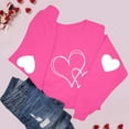 thumbnail image 6 of BLTIBY Valentine Sweatshirts for Women Love Heart Graphic Sweater Long Sleeve Round Neck Pullover Blouse Casual Fashion Valentines the Day Top Hot Pink XL, 6 of 9