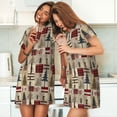 thumbnail image 4 of Vsdgher Chemise de Nuit à Carreaux Rustique Motif Lodge pour Femmes Manches Courtes Col Rond Mignonne Robe de Nuit Confortable à Volants, 4 of 6