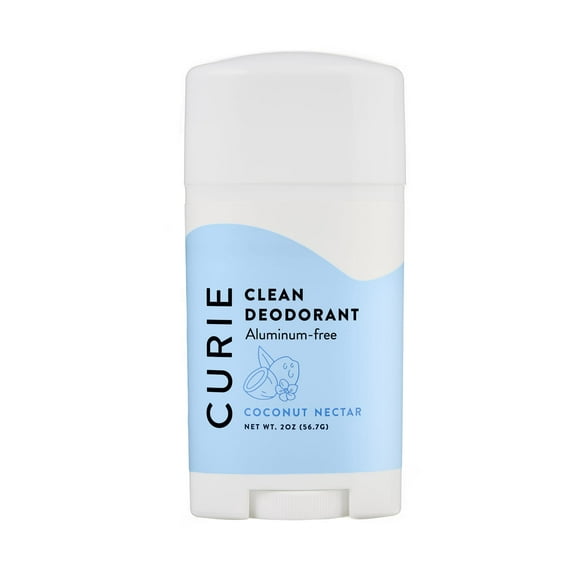 Curie Natural Deodorant Stick for Men and Women, Aluminum-Free, Coconut Nectar, 2 oz